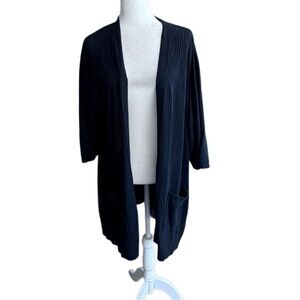 Catherines Black Open-Front Cardigan Sweater SZ 2X 22 / 24W